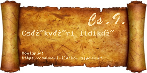 Csákvári Ildikó névjegykártya